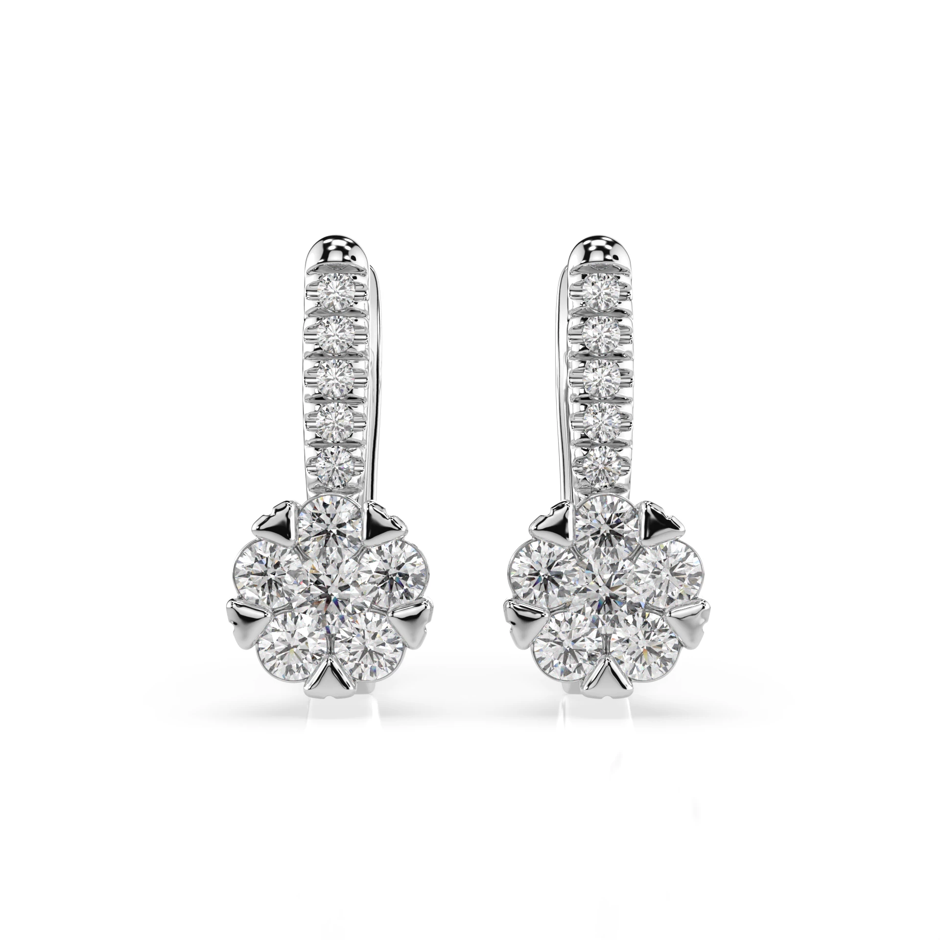 Boucles d'oreilles Rayon Divin Illusion ronde 0,12 ct — vue 1