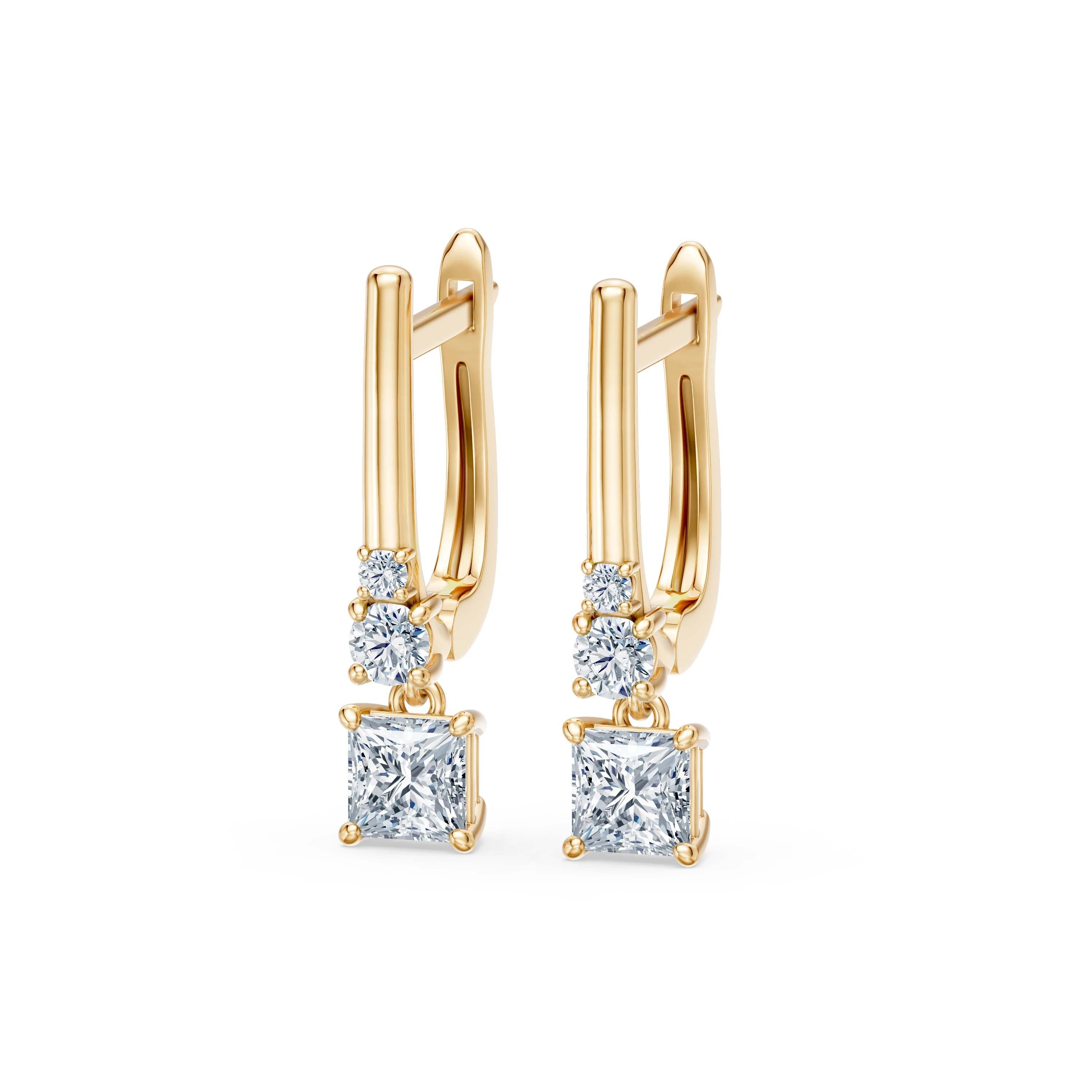 Boucles d'oreilles Charme Infini Solitaire Éternité princesse 0,8 ct — vue 5