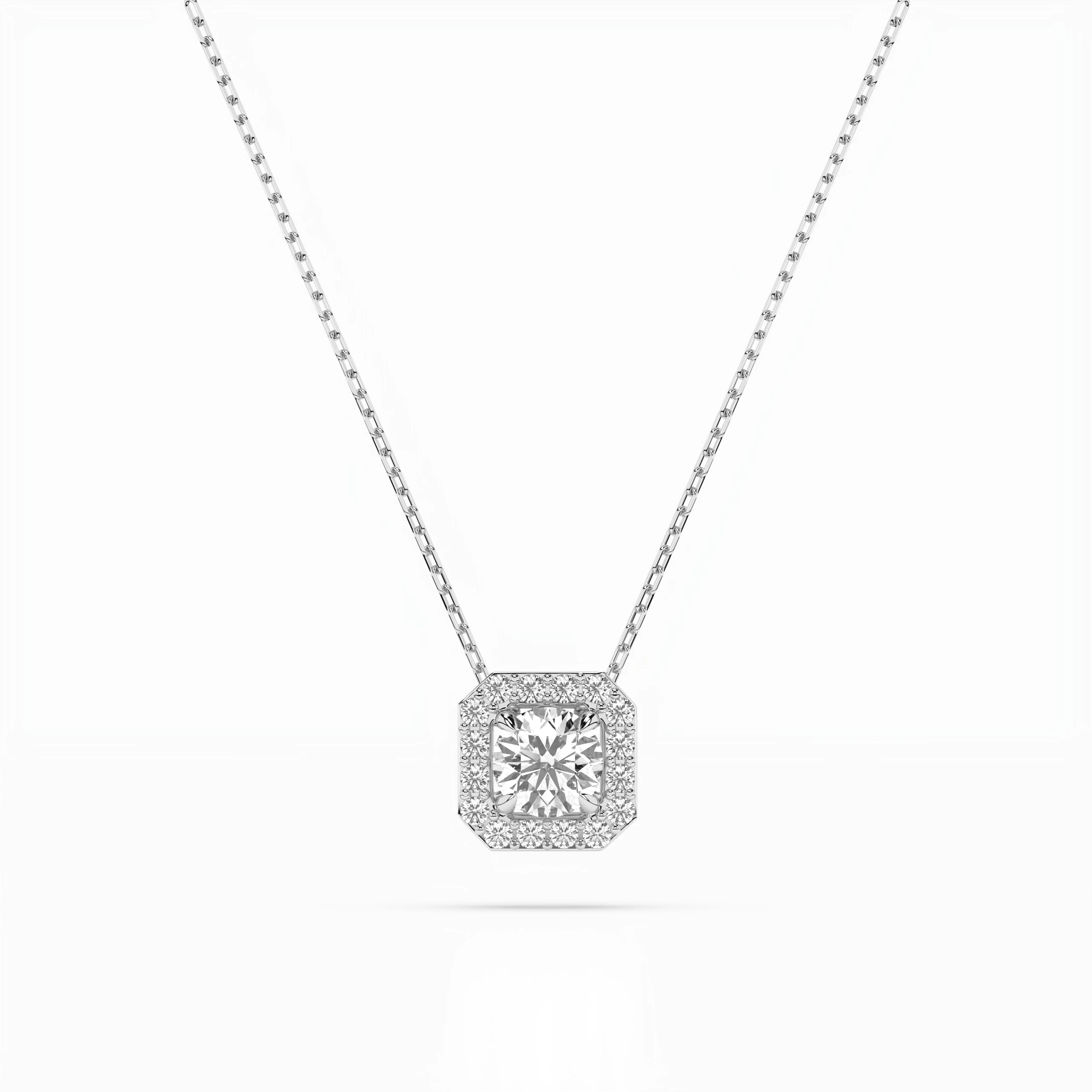 Collier Baiser Radieux Solitaire Éternité ronde 0,2 ct · 3,7 mm — vue 1