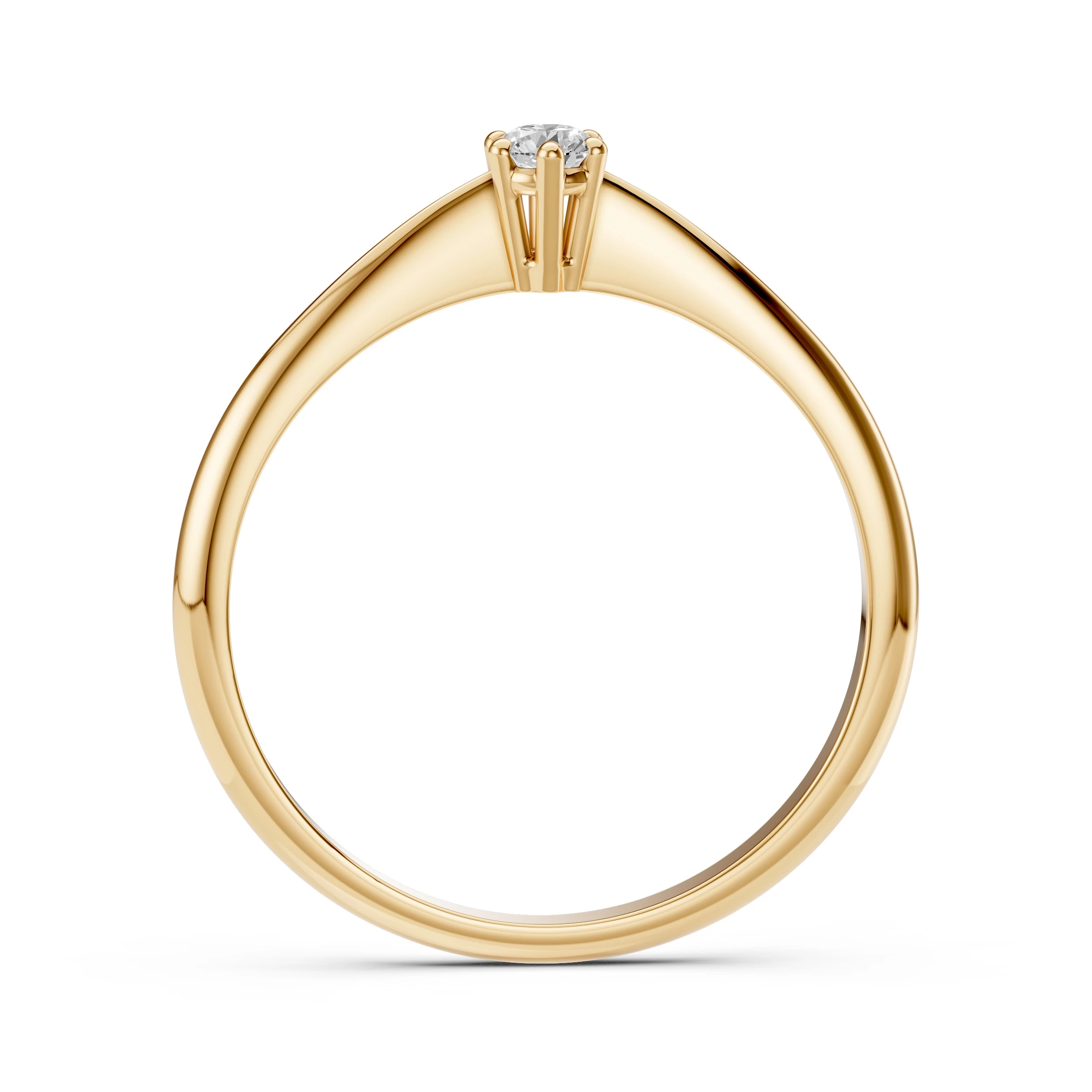 Bague Règne Rayonnant Solitaire ronde 0,1 ct · 3,0 mm — vue 5