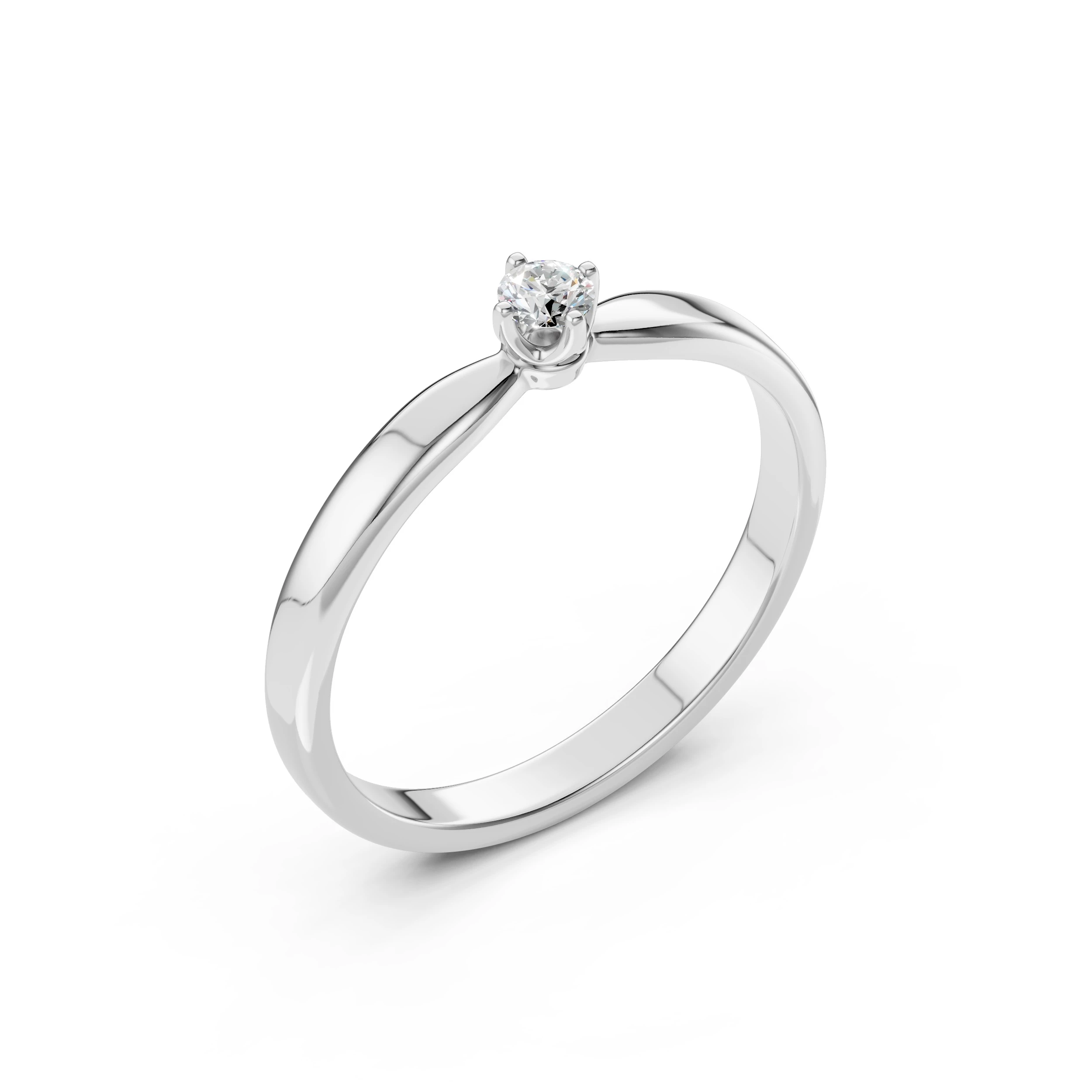 Bague Princesse Éblouissante Solitaire ronde 0,1 ct · 3,0 mm — vue 1
