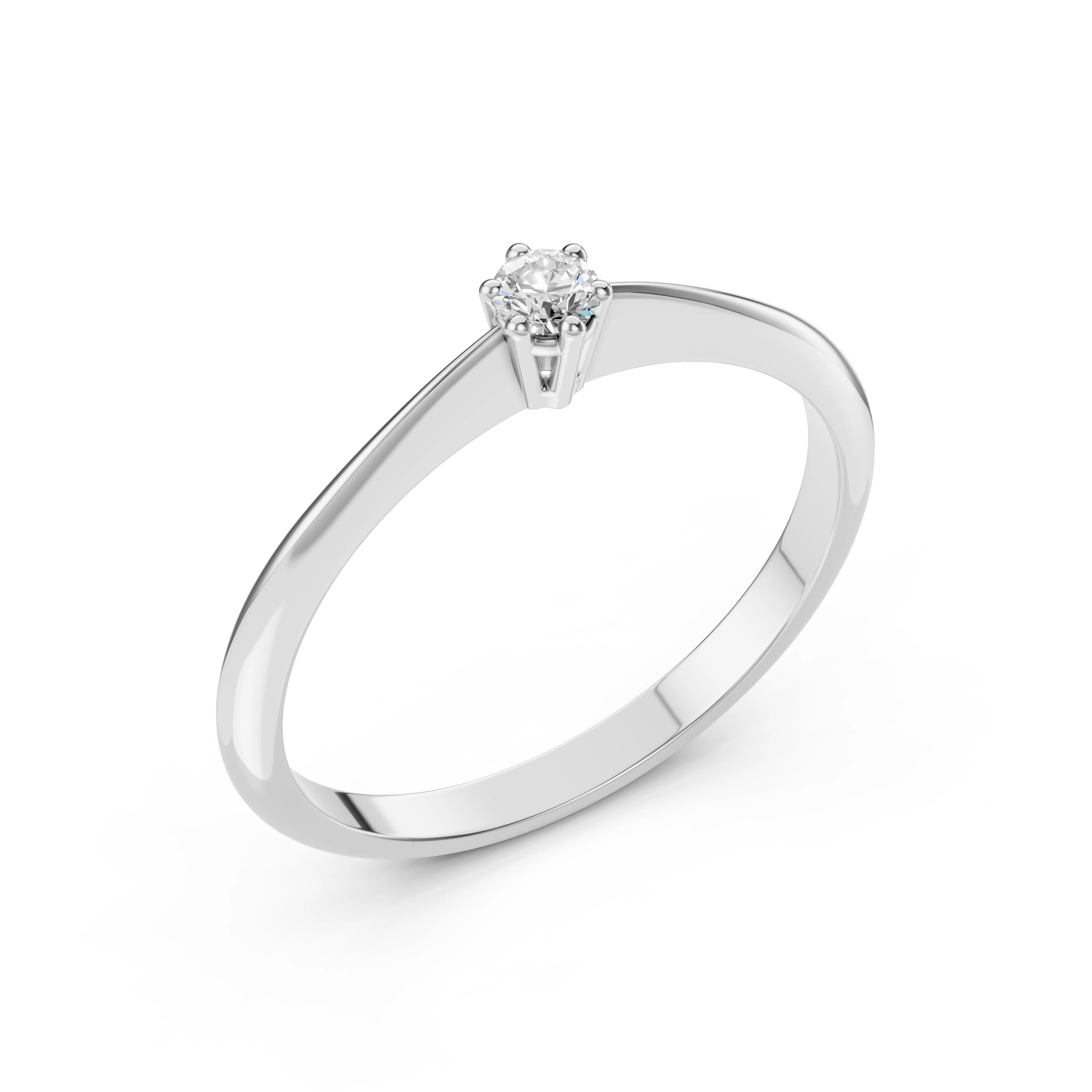 Bague Règne Rayonnant Solitaire ronde 0,1 ct · 3,0 mm — vue 1