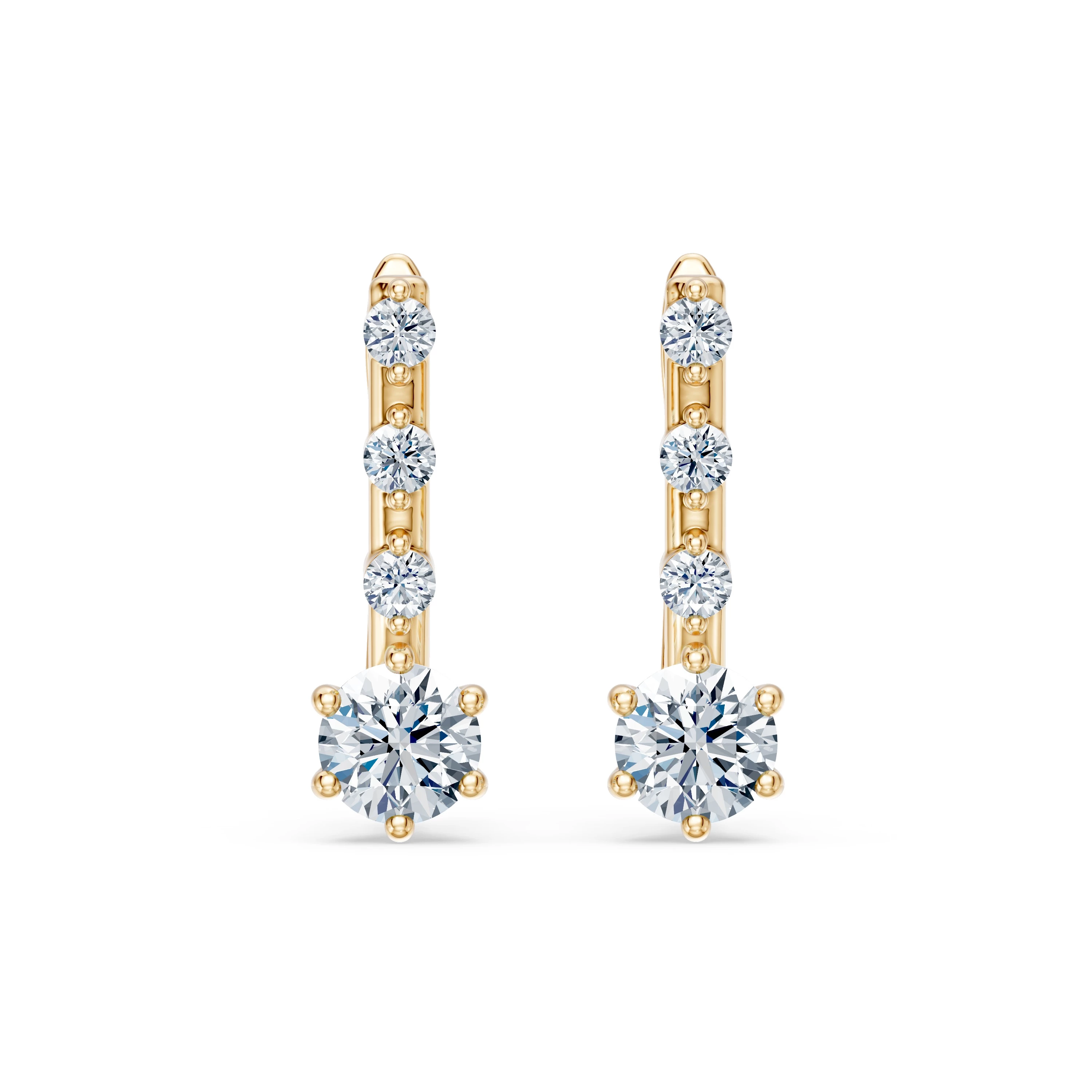 Boucles d'oreilles Romance Infinie Solitaire Éternité ronde 0,6 ct · 4,2 mm — vue 4