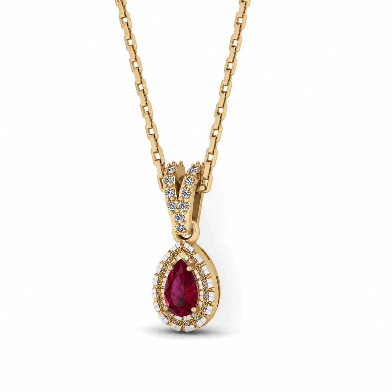 Collier Idylle Délicate Pierre Précieuse poire 0,22 ct — vue 7