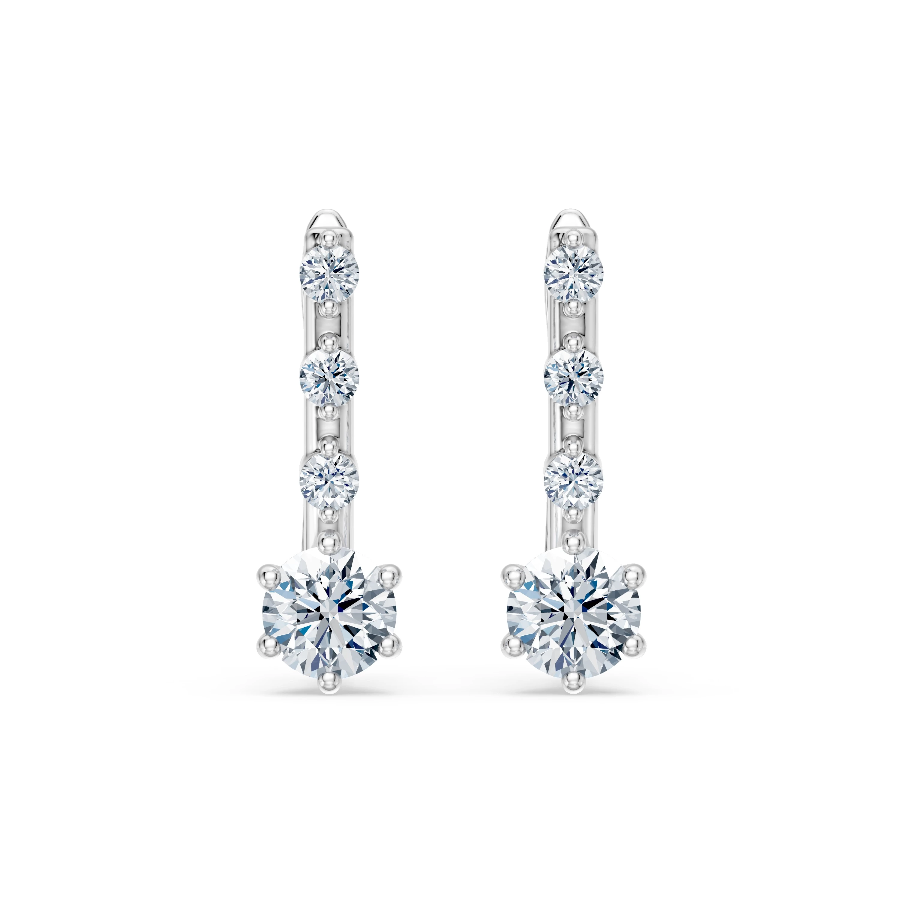 Boucles d'oreilles Romance Infinie Solitaire Éternité ronde 0,6 ct · 4,2 mm — vue 1