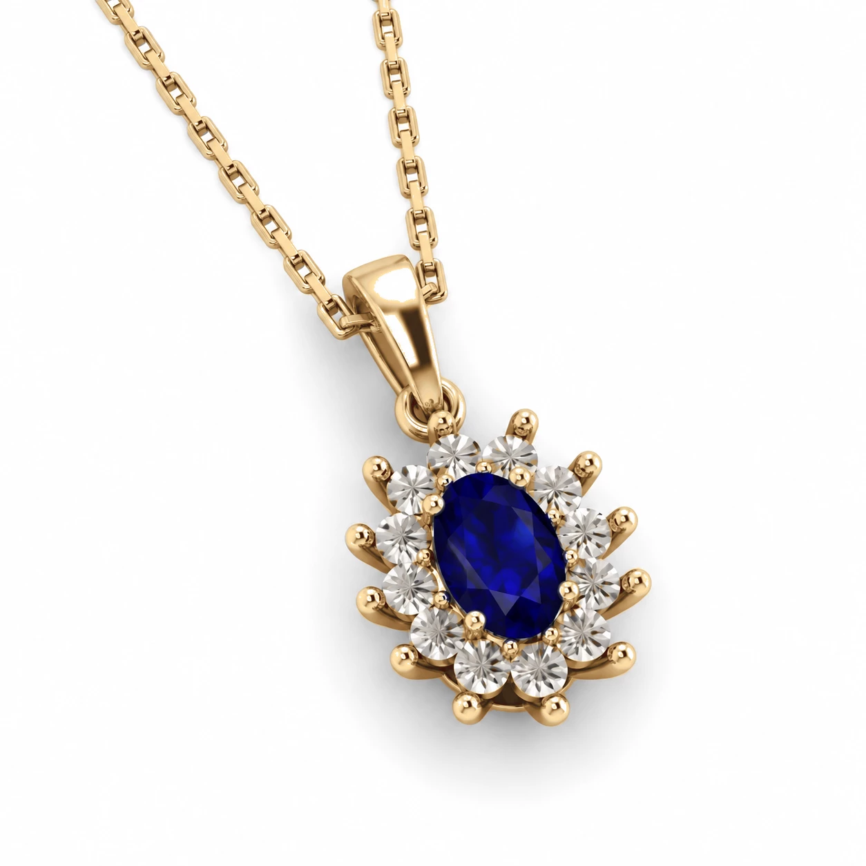 Collier Lune Argentée Pierre Précieuse ovale 0,56 ct — vue 8