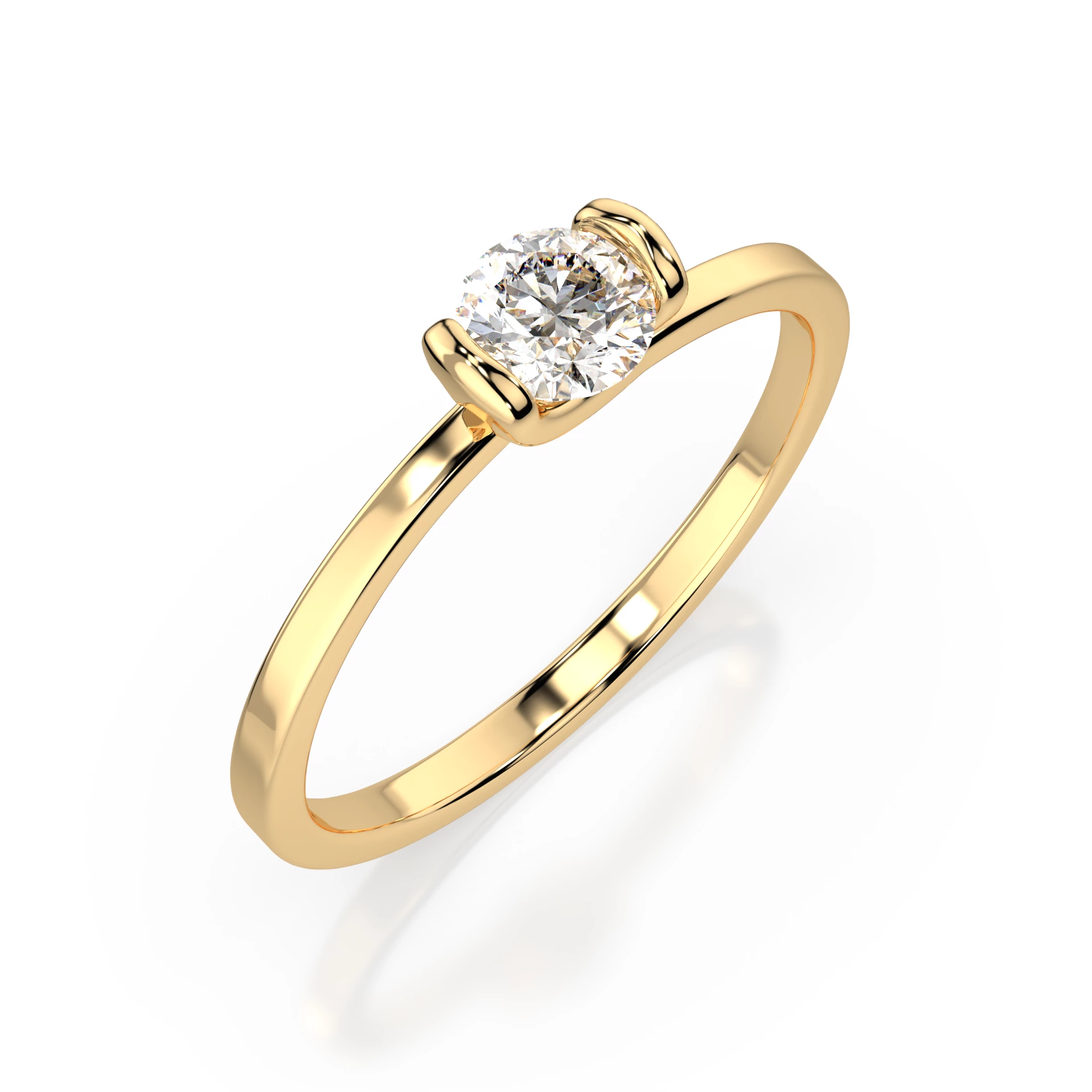 Bague Majesté Souveraine Solitaire ronde 0,3 ct · 4,2 mm — vue 4