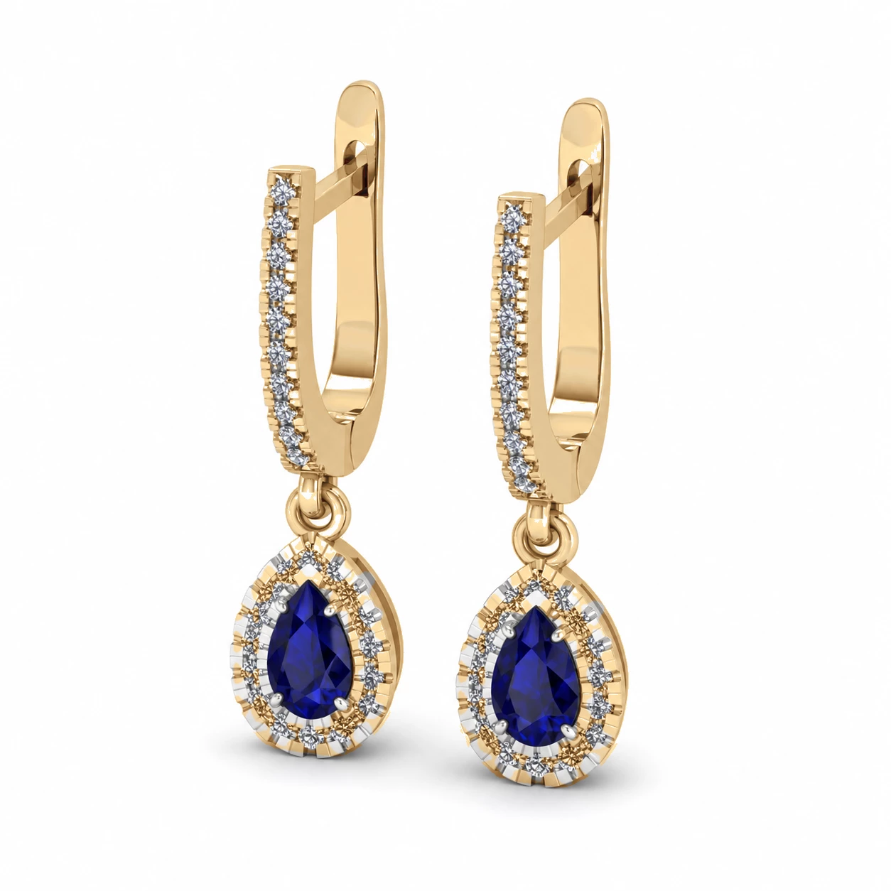 Boucles d'oreilles Orbite Radieuse Pierre Précieuse poire 0,46 ct — vue 8