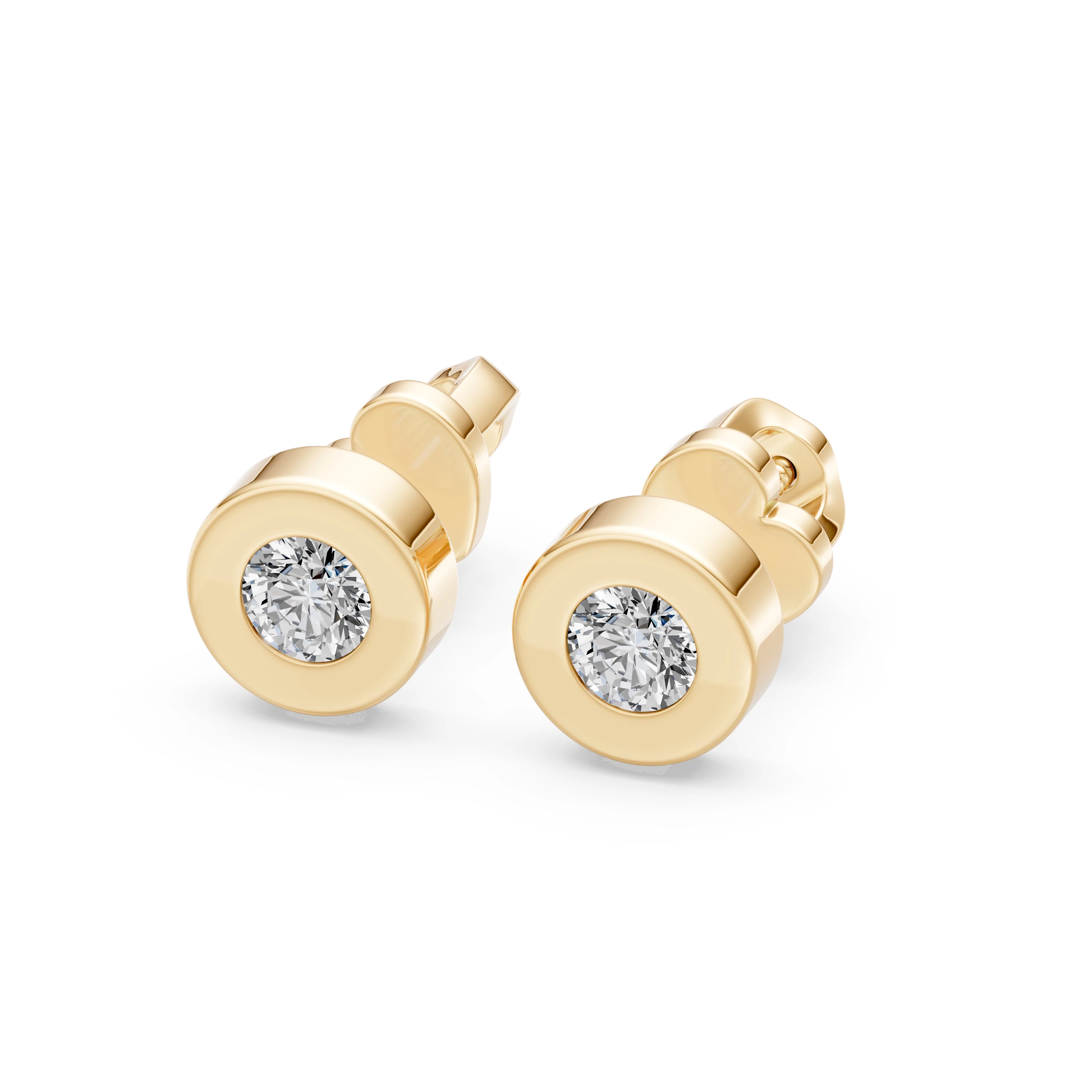 Boucles d'oreilles Lumière Étoilée Solitaire avec fermoir papillon 0,2 ct · 3,7 mm — vue 5