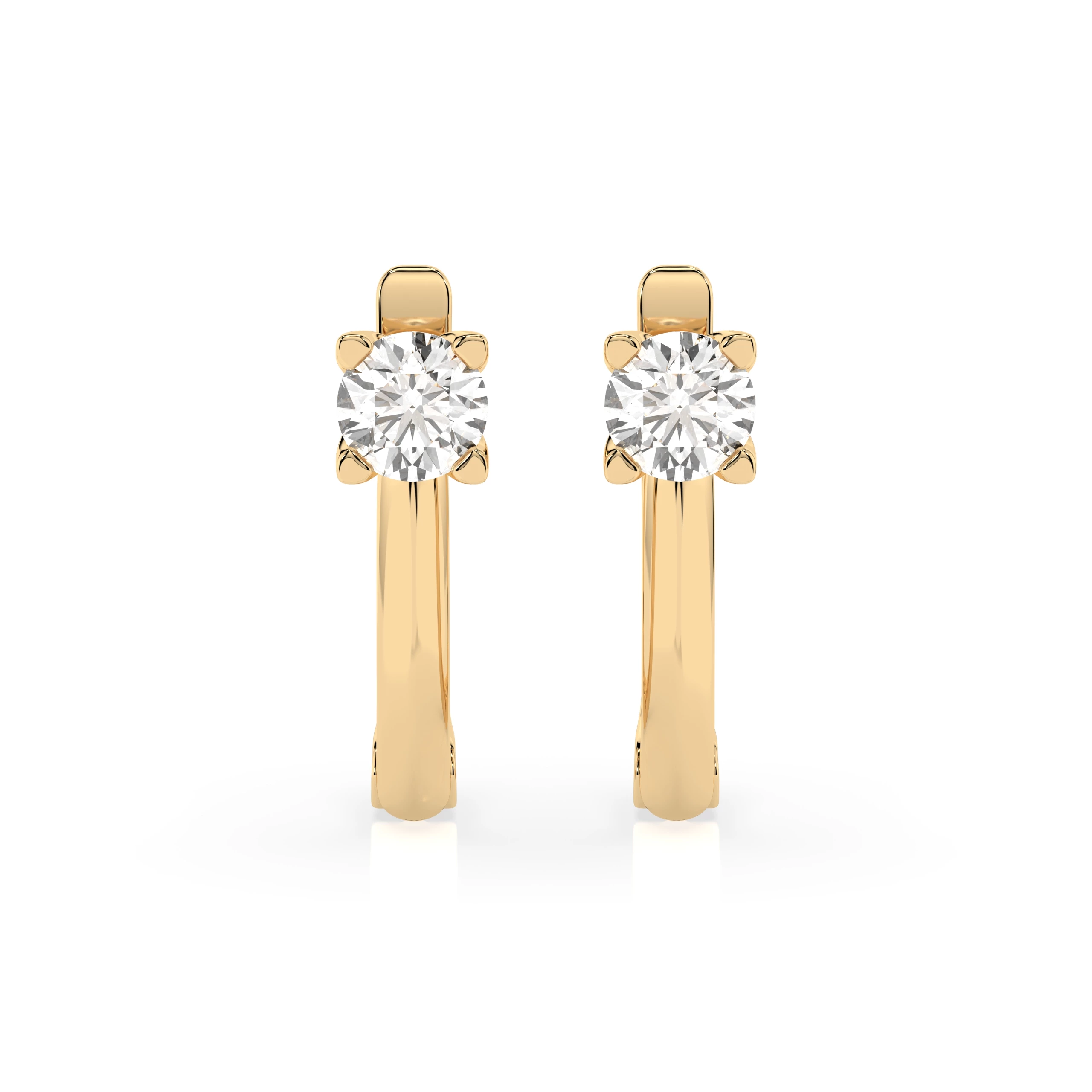 Boucles d'oreilles Mirage Infini Solitaire avec fermoir anglais ronde 0,6 ct · 4,2 mm — vue 4