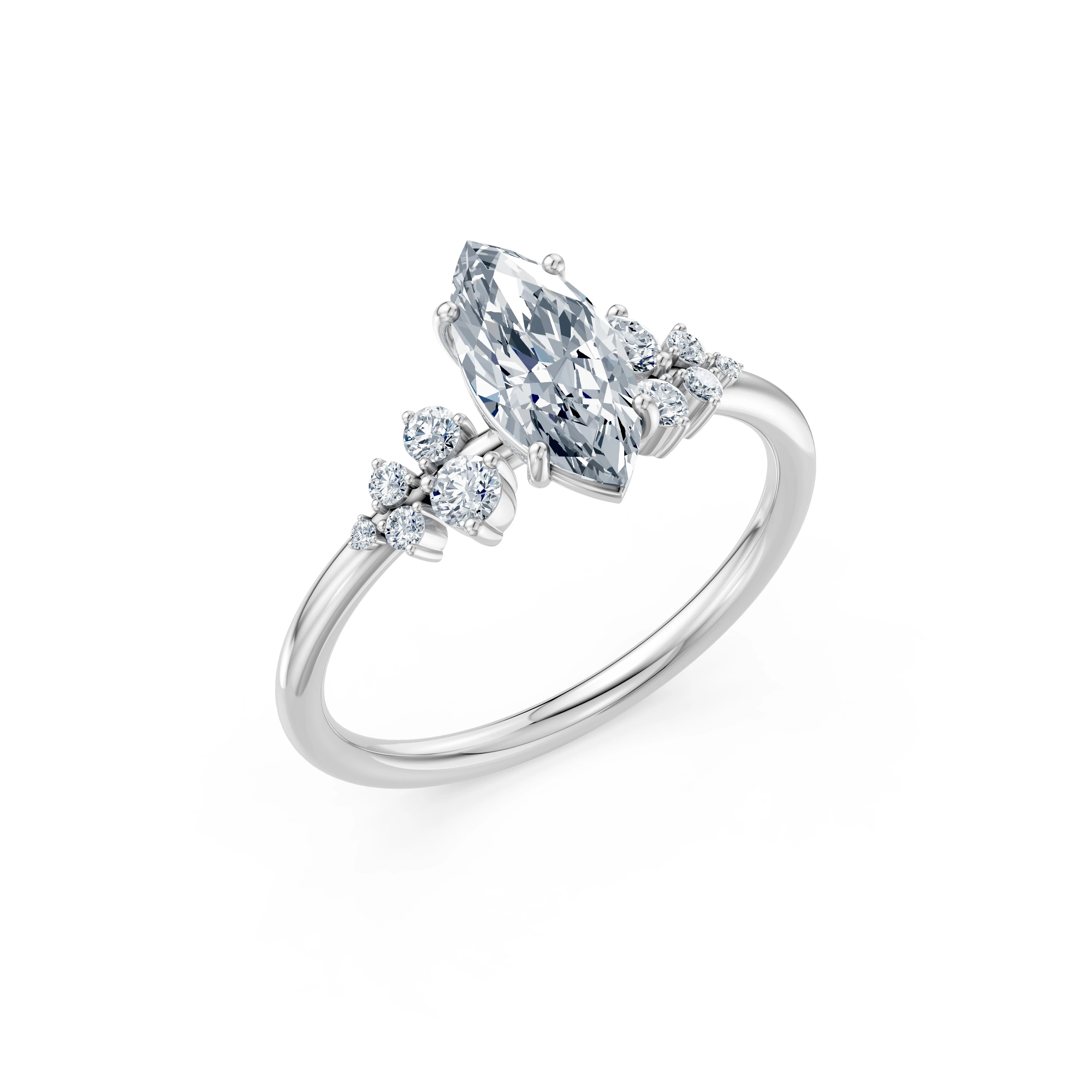 Bague Harmonie Sacrée Solitaire Éternité marquise 1 ct — vue 1
