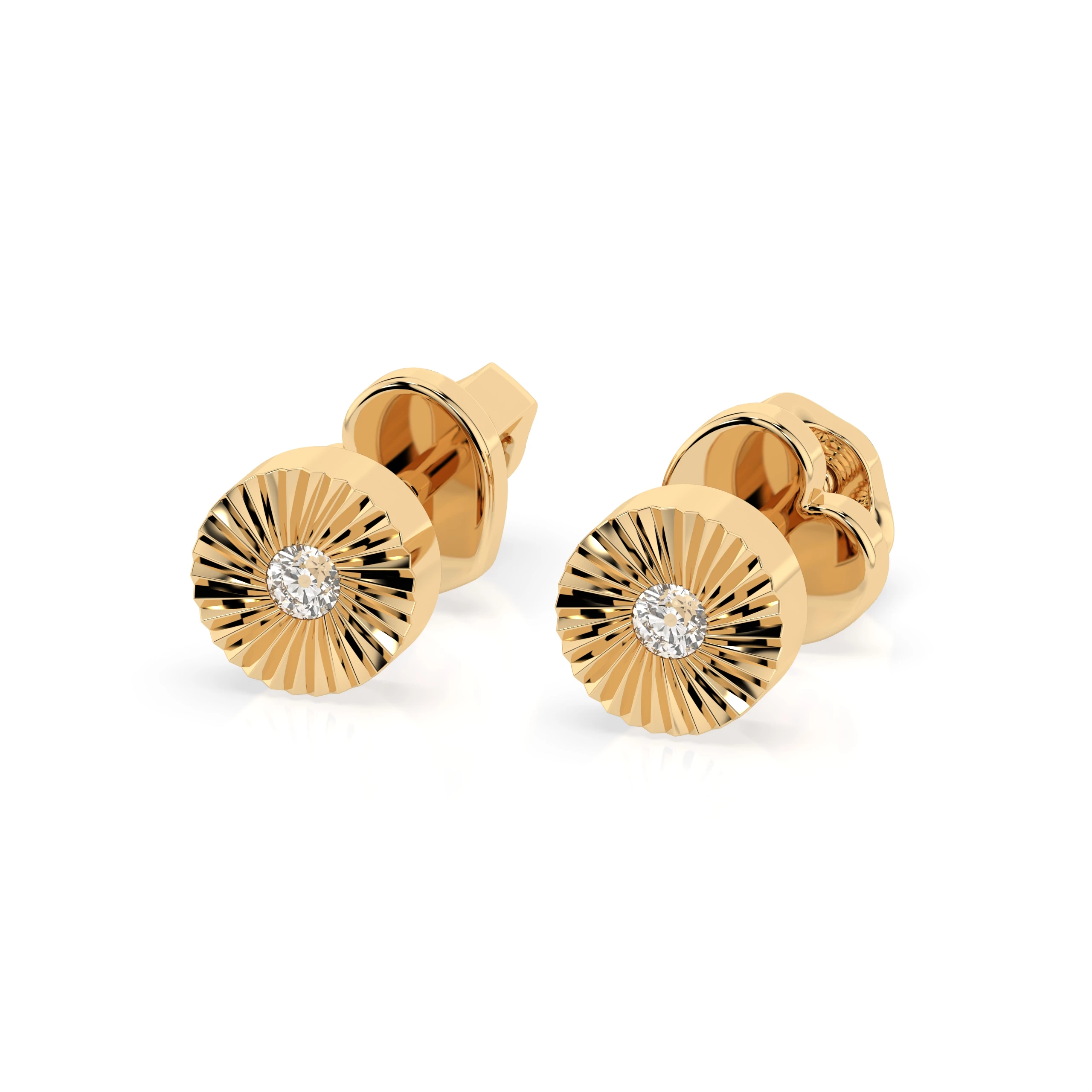 Boucles d'oreilles Élégance Sublime Minimalisme ronde 0,04 ct — vue 6