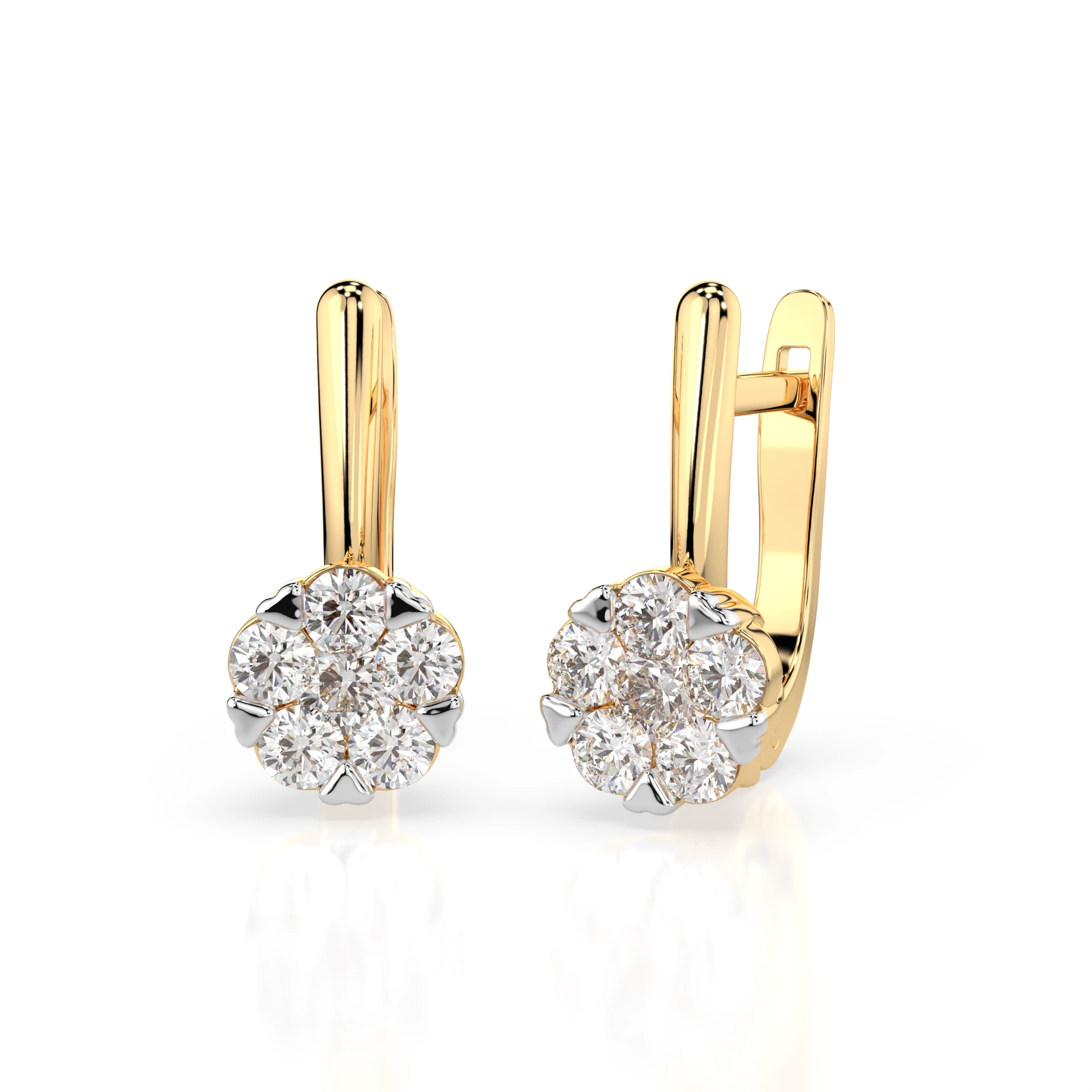 Boucles d'oreilles Orbite Argentée Illusion ronde 0,2 ct — vue 6