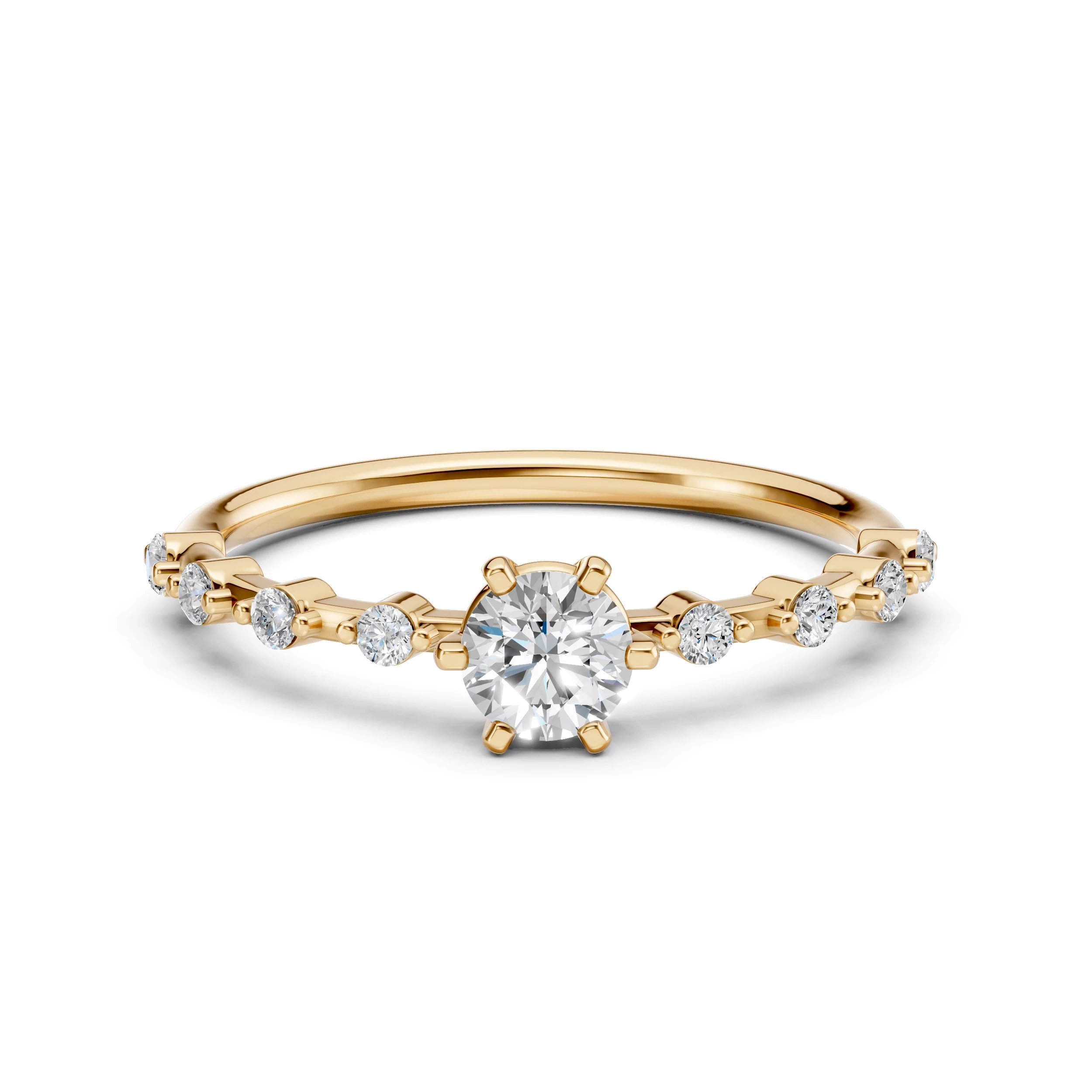 Bague Flamme Divine Solitaire Éternité ronde 0,4 ct · 4,7 mm — vue 6