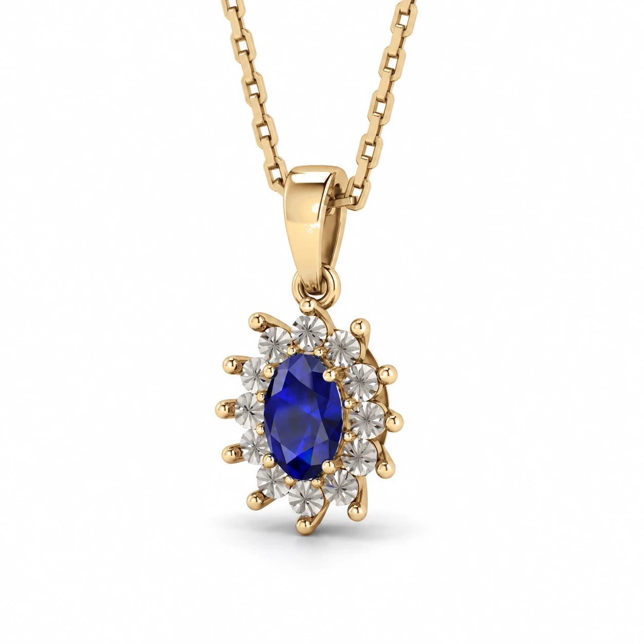 Collier Lune Argentée Pierre Précieuse ovale 0,56 ct — vue 7