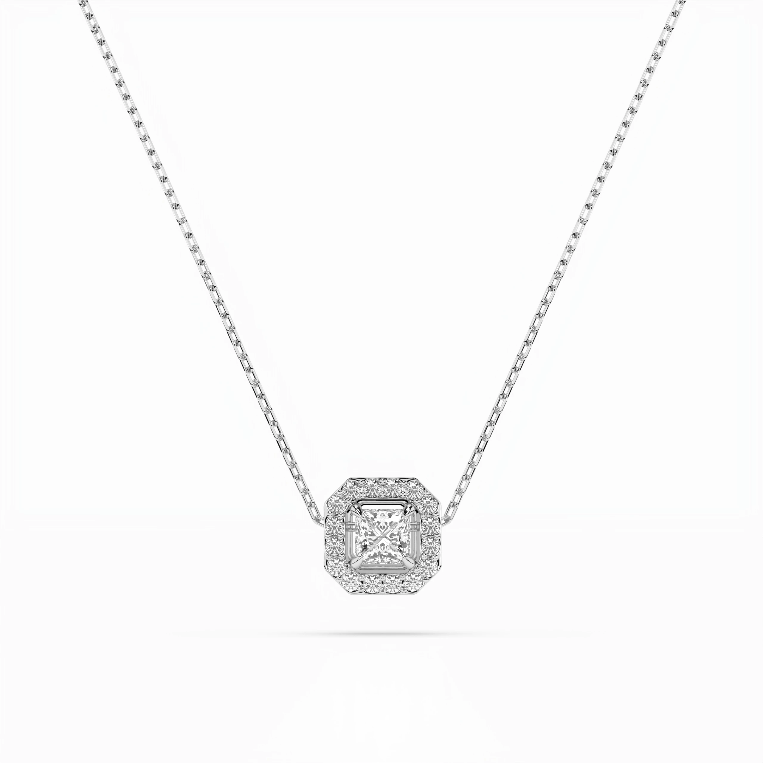 Collier Émotion Infinie Solitaire Éternité princesse 0,17 ct · 3,0 mm — vue 1