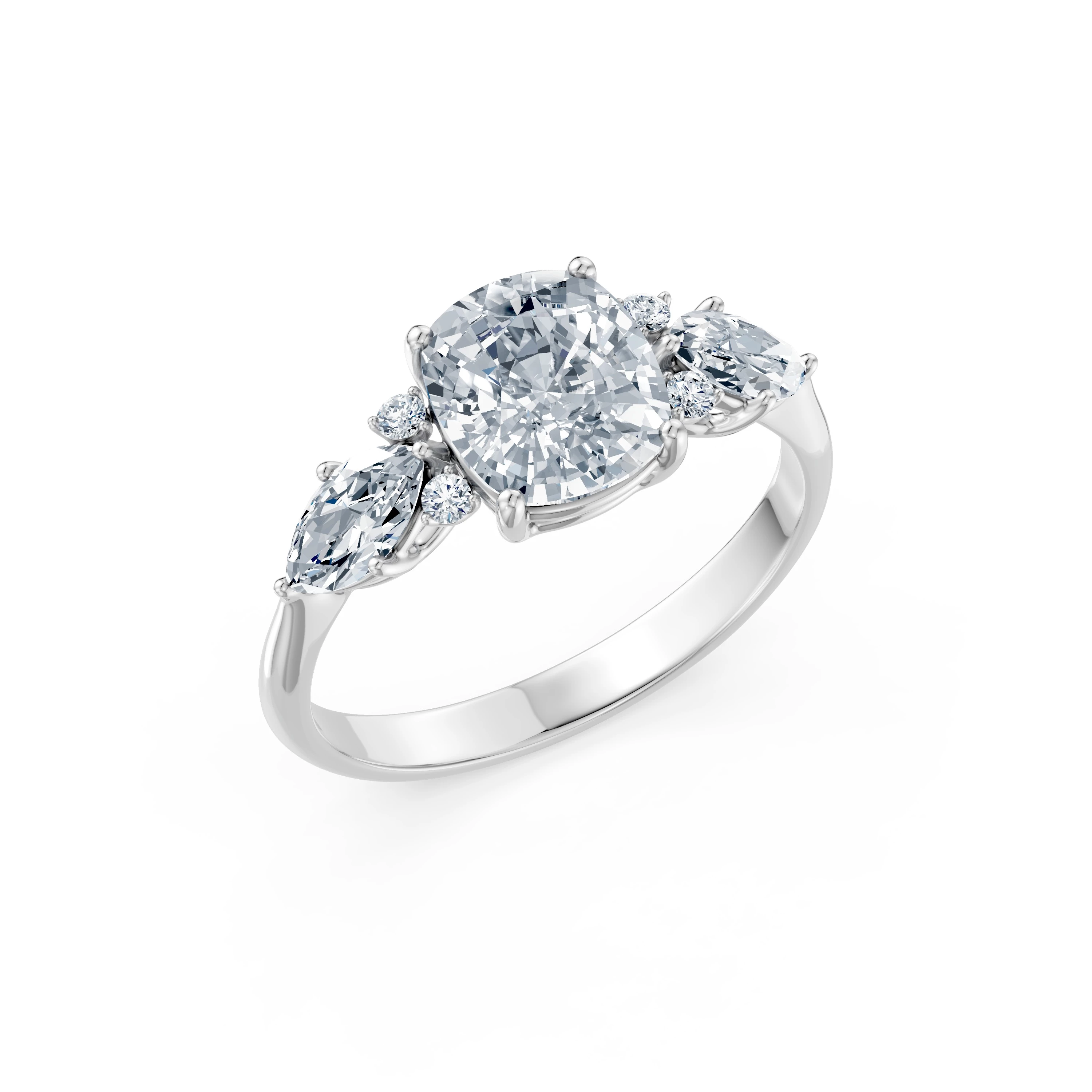 Bague Idylle Précieuse Solitaire Éternité coussin 2 ct · 2,0 mm — vue 1
