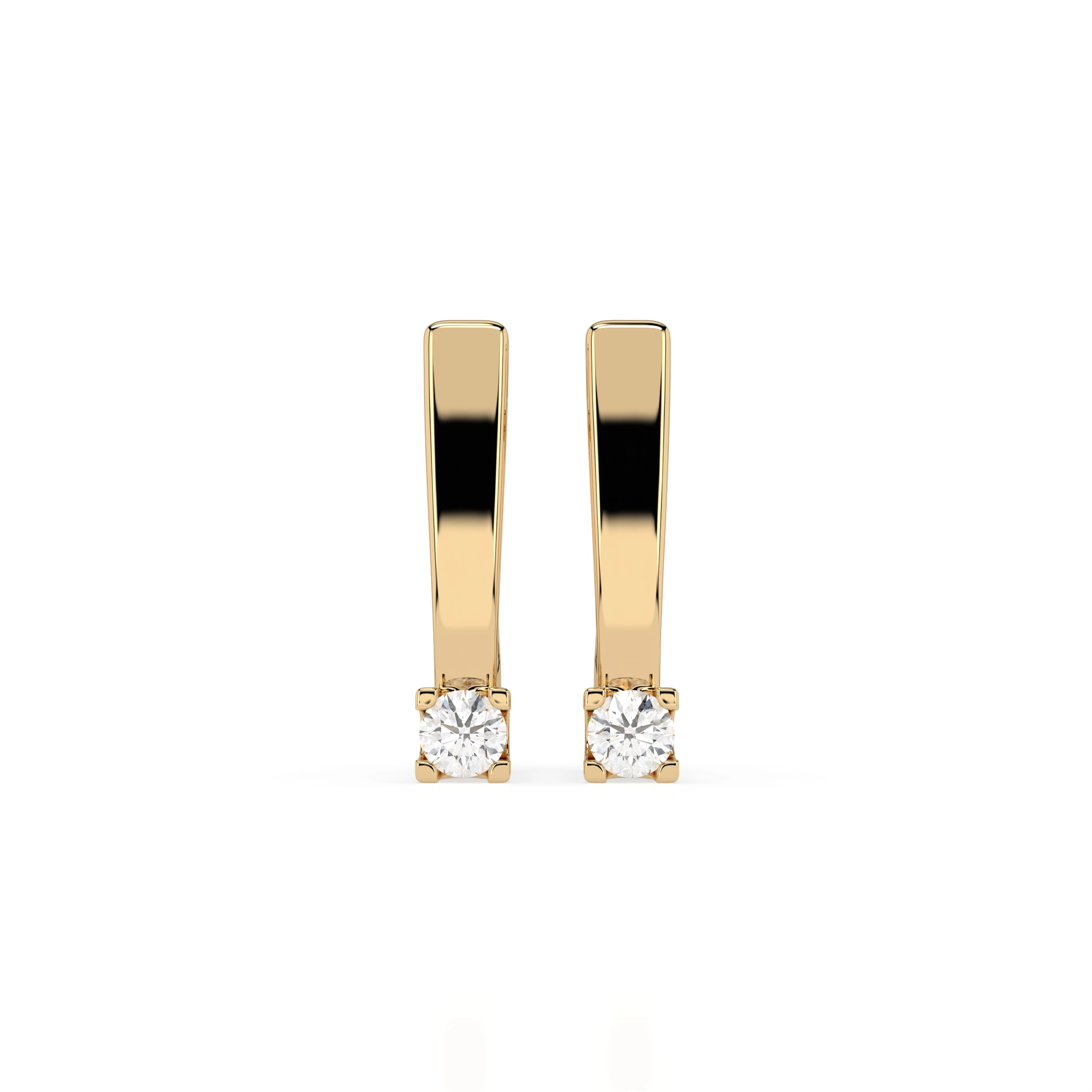 Boucles d'oreilles Aurore Lumineuse Solitaire avec fermoir anglais ronde 0,15 ct · 2,7 mm — vue 4