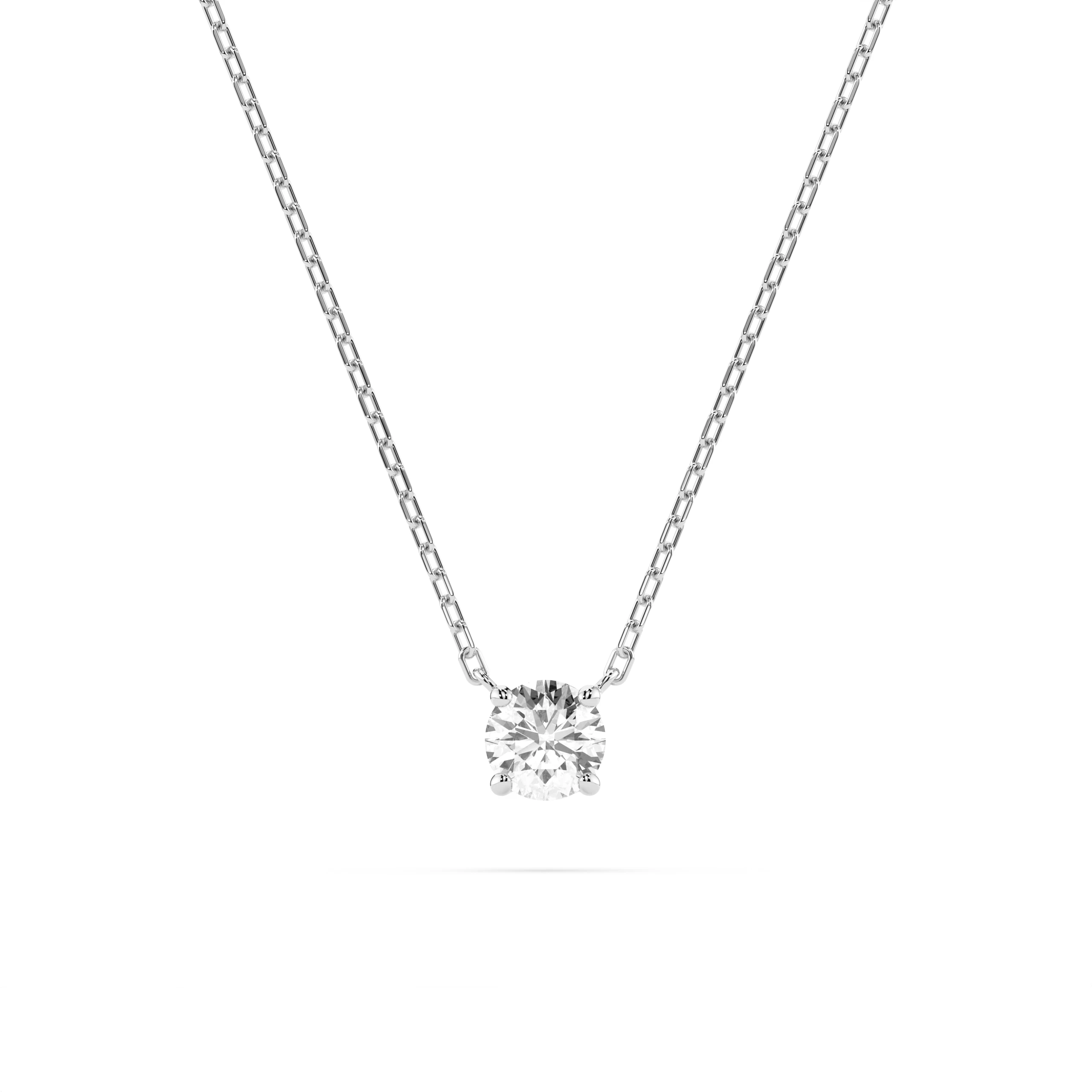 Collier Lumière Argentée Solitaire ronde 0,2 ct · 3,7 mm — vue 1