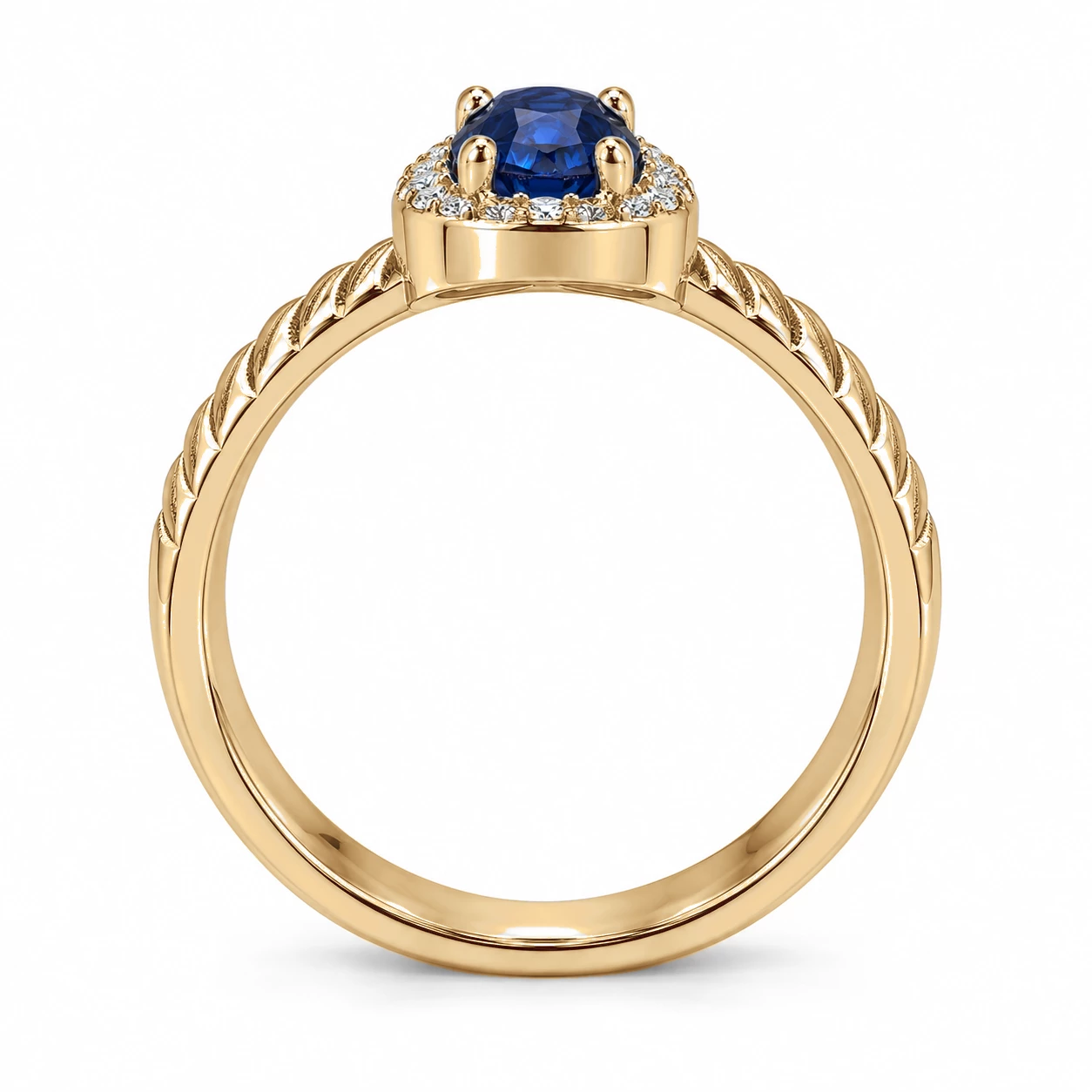 Bague Lune Lumineuse Pierre Précieuse ovale 0,56 ct — vue 8