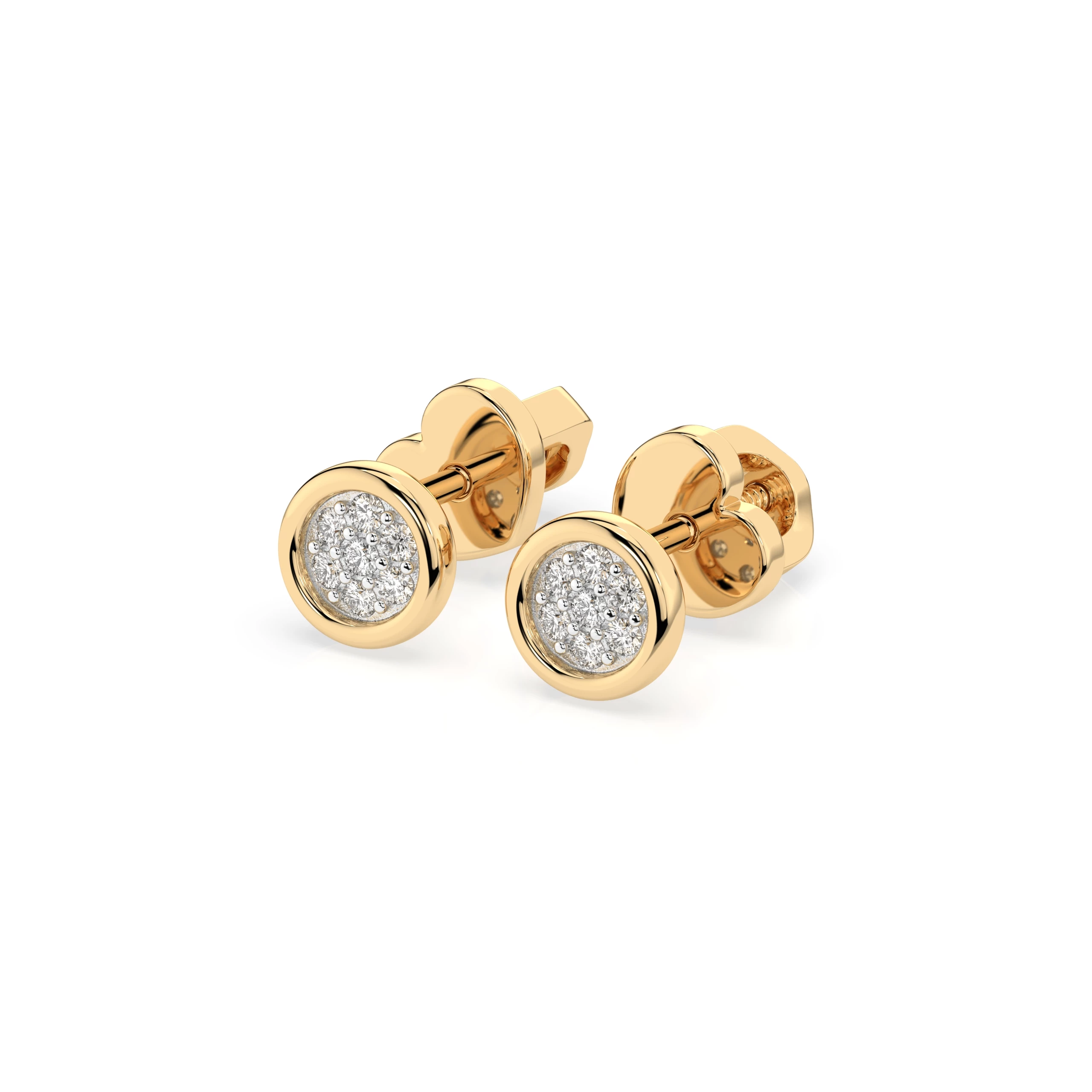 Boucles d'oreilles Étoile Mystérieuse Illusion ronde 0,08 ct — vue 6